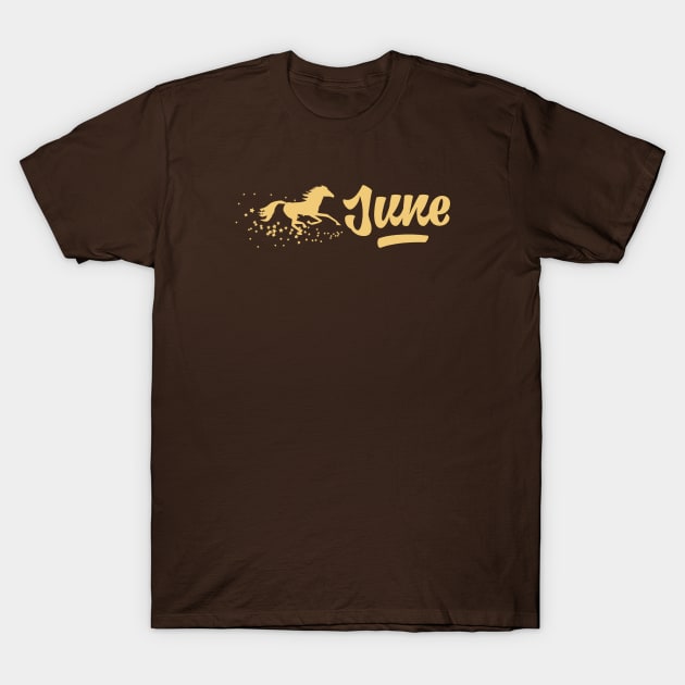 June Aspen Gold Horse T-Shirt by shieldjohan